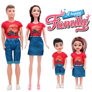 Family Doll 4 Pcs 30cm/11-inch Doll Family Set Popular Parent Child Series Four Piece Playset