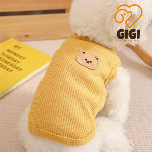 Quần áo ba lỗ vải tổ ong thú cưng cho chó mèo thoáng mát hình gấu dễ thương cute phụ kiện giá rẻ - Gi Gi Pet Shop