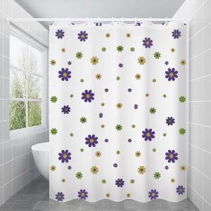 Printed Minimalist PEVA Shower Curtain Liner Home Waterproof Mildew Partition Shower Curtain With Hooks h260630