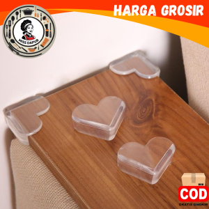 ALAT PELINDUNG PINGGIRAN MEJA TRANSPARAN MOTIF MODERN SIKU LOVE BULAT SILICONE SERBAGUNA