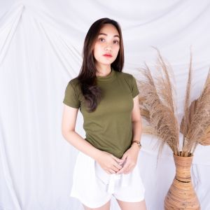 Kaos Turtleneck Carenina RIB / Tshirt Kaos Turtle Neck Wanita