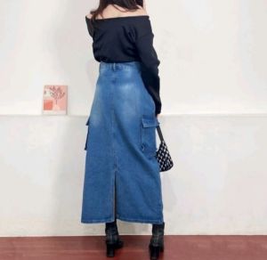 Rok Jeans Cargo Big Size 27-42