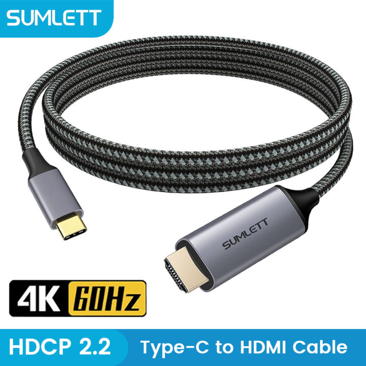 Sumlett USB Type C to HDMI Cabel 4K 60Hz, 2K*144Hz, 2M Type-C Thunderbolt  3/4 to HDMI Compatible Adapter Converter for MacBook Pro/Air, iMac  Mac