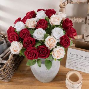 5Pcs Artificial Flower Silk Rose Bouquet / for Wedding Home Decoration / DIY Valentine Gifts Flowers