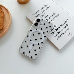 เคสสำหรับ ไอโฟน ชาร์จได้ สกรีนลายจุด เคสรุ่น  17 17pro 17proMax i16 16proMax i15 15proMax 15plus 14plus i11 i13 13proMax i14 14proMax