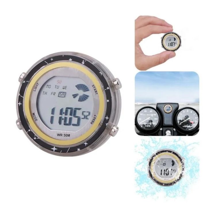 Car Clock Waterproof Digital Clock Mini Motorcycle Watch Car