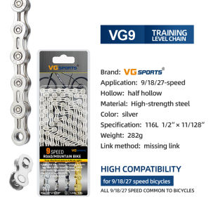 VG Sports Bicycle Chain 6 7 8 9 10 11 Speed Silver Gold Rainbow Color Half Hollow MTB Mountain Bike Road Chains Bicycle Accessories