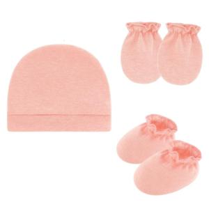 3 Piece Infant Headgear Hand Foot Cover Set Breathable Cotton Baby Bonnet Mittens Socks Scratch Prevention Accessories
