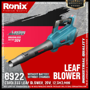 Ronix 8922 Cordless Leaf Blower 20V 12.5m3/min 20V brushless motor 2-speed control powerful motor blowing speed of 45 m/s or 100.8 MPH lightweight design move around easily