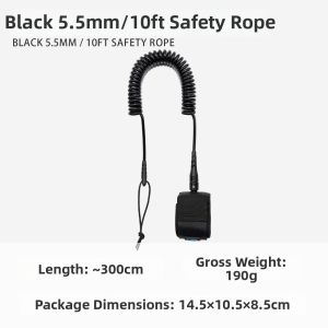 ANANAA 5.5mm/10ft Sup Board Foot Leg Rope Elastic 8 Colors Practical Coiled Surfboard Leash Surfing Stand Leash for Training Exercise