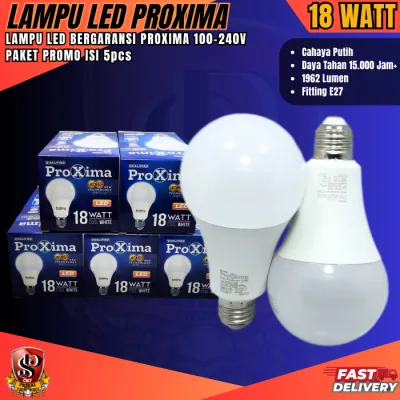 PAKET HEMAT ISI 5 PCS Proxima LED Bulb 18W Lampu Putih Terang Maksimal 18 WATT Bohlam LED Proxima Original Paket isi 5 pcs