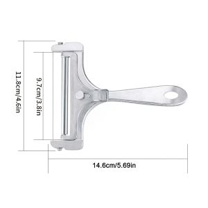 Aluminum Alloy Cheese Slicer with Wire Adjustable Thickness Cheese Butter Cutter for Soft and Semi-Hard Cheeses Kitchen Gadgets