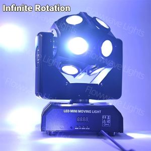 Flowwave Disco Lights 12 Rgbw Led Moving Head - Dmx512 & Sound-Activated 360° Beam Lighting For Weddings Concerts Parties (Strobe Effect) Christmas Party Gift