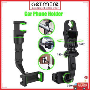 GETMORE Pemegang Telefon 360 Degree Phone Holder Mirror Mount Adjustable Car Mount Phone Holder CarHolder clip holder