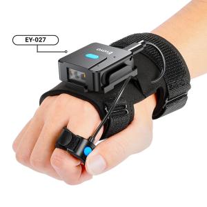 Eyoyo Wearable Glove QR Code Scanner 1D 2D Finger Ring Bluetooth Barcode Scanner Left&Right Hand Wearable Portable Wireless Book Inventory Bar Code Reader Compatible with Phone Tablet