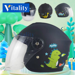 Cartoon Child Helmet Motorcycle Big Kid Half Face Plain