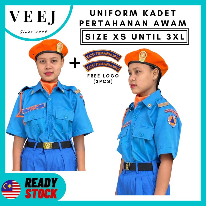 UNIFORM BAJU KADET PERTAHANAN AWAM NO.3 JPA KPA APM KAIN LICIN 100