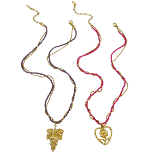 Stylish Floral Grape Cluster Pendant Necklace Stainless Steel Lightweight Adjustable Length