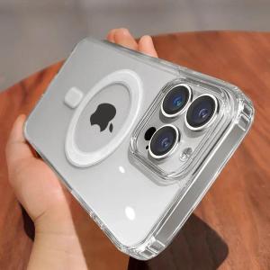 Magnetic Original Clear Case For iPhone 16 17 Air 15 14 13 12 11 Pro Max Plus mini Funda For Magsafe Silicone Transparent Cover