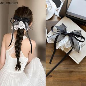 GUCHEN3🦋 Pháp-Phong Cách Trắng Hoa Ren Đuôi Ngựa Kẹp Tóc Cho Phụ Nữ Cô Gái Ngọt Ngào Móng Vuốt Tóc Mũ Nón Thời Trang Đa Năng Phụ Kiện Tóc