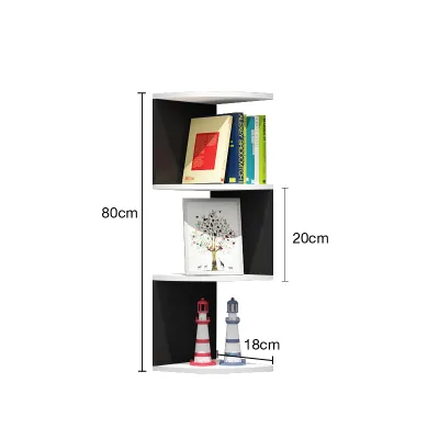 Corner Shelf Bookshelf 4/5-Layers Floating Shelf Multifunctional Decoration Wall Shelf for Living Room No Drilling Corner Rack