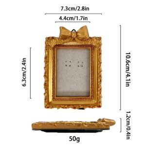 MING1996 Resin Baroco Style Photo Frame Mini Antique Picture Frame Ornaments Unique Exquisite Photo Display Holders Tabletop Wall Decor
