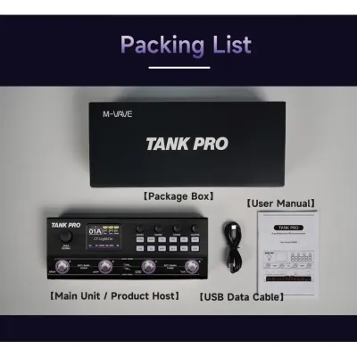 M-VAVE TANK PRO Guitar Bass Portable Multi-Effects 120 Presets 90 Amps+90 Cabs 300+ FX 150s Looper 60 Drums 10 Modules XLR for Busking Gigs