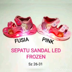 SEPATU SANDAL ANAK PEREMPUAN LAMPU LED SANDAL GUNUNG KARAKTER FROZEN