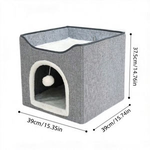 Double Layer Cat Condo Indoor Pet Cat Nest With Sisal Scratching Board Rest Hideout For Home Use