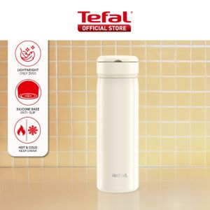 Tefal Mobility 450ml Vacuum Insulated Thermal Bottle - 6 hr Hot 12 hr Cold 316L Superior Stainless Steel Leakproof