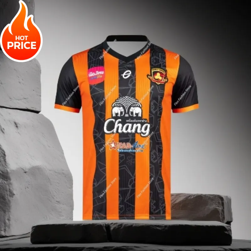 Maillot Domicile Sisaket FC Thaïlande – Orange – Taille L – Porté – Numéro 10