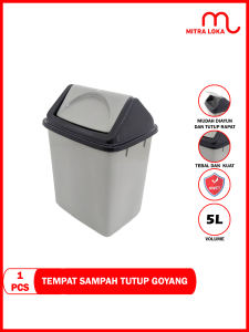 Mitra Loka Tong Sampah 5 Liter Keranjang Sampah Tutup Goyang Mercury