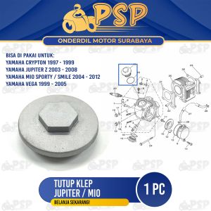Tutup Klep Jupiter / Mio - Penutup Cover Diral Setelan Kelep Atas Bawah Yamaha Crypton Jupiter Vega