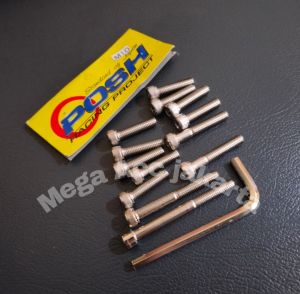 PROMO Baut Blok Baut Mesin CVT Mio Sporty Chrome Full Set Isi 13 Pcs Posh