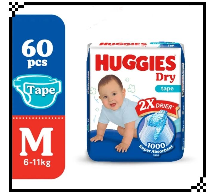 HUGGIES Dry Tape NB60/S80/M60/L54/XL48(1 PACK) Lazada Lazada