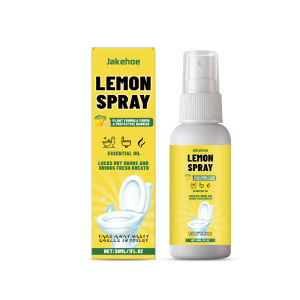 Jakehoe Lemon Flavored Toilet Deodorant Spray Toilet Cleaning Fragrance Freshening Descaling Maintenance Bathroom Deodorant
