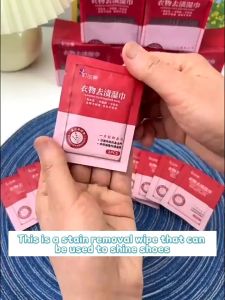 20Pcs Clothing Stain Cleaning Wipes - Portable Individually Packed for Instant Stain Removal