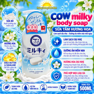 Sữa Tắm Cow Milky Body Soap 500ml Nhật Bản – Hương Sữa Dịu Nhẹ Dưỡng Ẩm Da