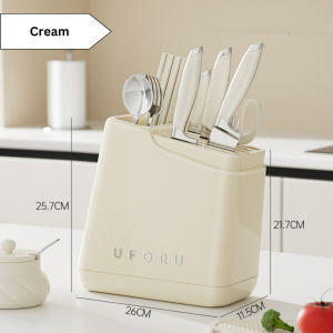 Ready Stock 8in1 Knife Holder Box Set Multi Compartment Utensil Storage Fork Spoon Chopstick Scissor Knife Sharpener Shelf Organizer Drainer Tray Cutlery Rack Household Kitchen Restaurant Cafe Rak Simpan Gunting Sudu Garpu Dapur Kedai Makanan Murah 厨房刀收纳架