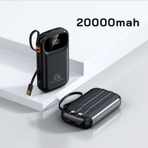 powerbank 20000mAh PD 22.5W fast charging withType-C Iphone Usb cable Led Display fast charging powerbank Suitable for Xiaomi Huawei Samsung phones