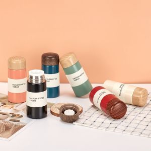 BLACKON Portable Creative Drinkware Gifts Wood Thermal Mug Pocket Cup Insulation Cup Keep Warm Pot Thermocup Travel Water Bottle Vacuum Flask Thermos