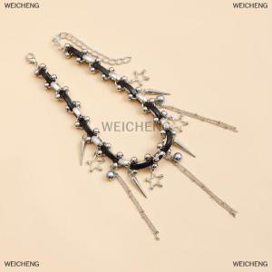 [COD] WEICHENG New Five-pointed Star Tassel Pendant Necklace For Women Y2K Chain Choker Necklace Fashion Party Jewelry Accessories Gift