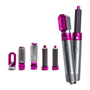 5 in 1 Hair Curling Wand Set Curly Straight Dual Use Hair Curler Multi-style Hairdressing Hot Air Comb