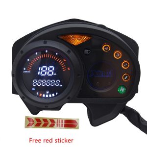 เครื่องวัดความเร็ว12000Rpm รถมอเตอร์ไซค์เกจวัดเชื้อเพลิงแบบดิจิทัล LED สำหรับ RS125 XRM110ฮอนด้า