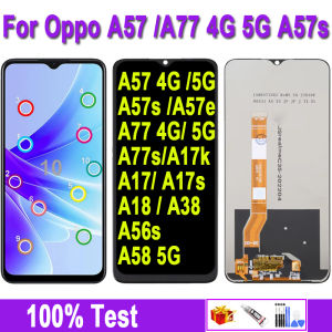 6.56"Original LCD Display for OPPO A57 A77 4G 5G Display A18 A38 A57S A57E A17K A17s A77S A78 A58 A56s 5GTouch Screen Replacement Digitizer Assembly