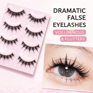 DOWNA Black Fox Eye False Eyelashes Curvature C 10-14MM Fake Eyelashes Trendy Easy To Wear DIY Lashes Extension Party