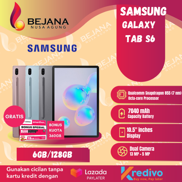 Samsung Galaxy Tab S6 Tablet - 6/128GB - Garansi Resmi