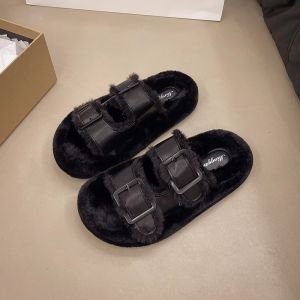 [Free Shipping] WomenS Thick-Soled Slippers New Autumn/Winter Style Suitable For Both Indoor And Outdoor Wear With Added Fleece Lining Versatile And Comfortable For Home Use