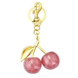 【COD&Fast Delivery】 Fruit Cherry Keychain Resin Sparkling Car Key Ring DIY Jewelry Keychains for Women Girls