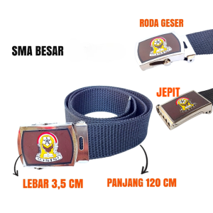 Sabuk Gesper Ikat Pinggang Anak Sekolah SMA Perempaun Laki-laki Warna Hitam Polos Panjang